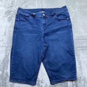 Tommy Bahama Denim Bermuda Shorts Womens Sz 16‎ Fits 34" Dark Wash Casual Summer